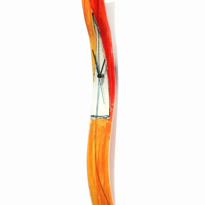Clocks - Geometry orange-white wall clock 10x70 cm - CARNEOL GLASS