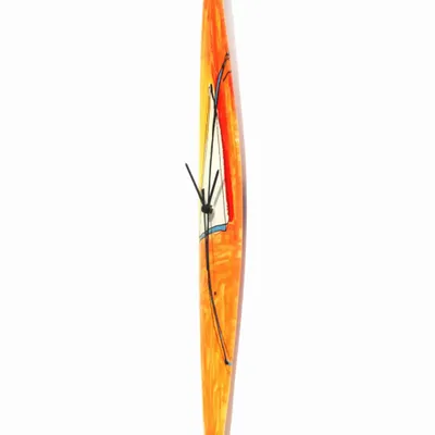 Clocks - Geometry orange-white wall clock 10x74 cm - CARNEOL GLASS