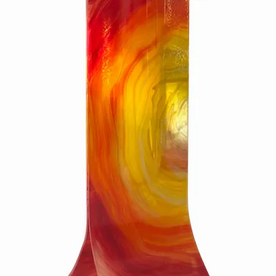 Vases - Vase rouge-orange-jaune 14 x 36 cm. - CARNEOL GLASS