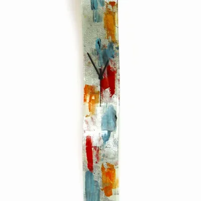 Clocks - Amasonas silver-orange wallclock 6x41 cm - CARNEOL GLASS