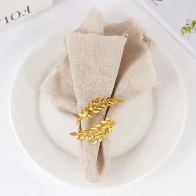 Christmas table settings - Napkin ring - Double Leaf - Silver or Gold - SOSTRAW & SMARTTHINGS