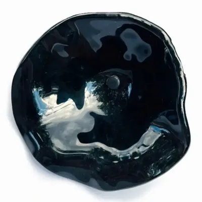 Décorations florales - Fleur en verre en forme d'entonnoir de taille moyenne pour une utilisation en extérieur de couleur noire avec une tige en acier inoxydable de 1 mètre - CARNEOL GLASS