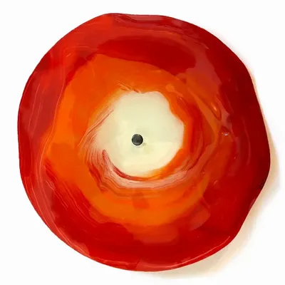 Décorations florales - Grande fleur d'extérieur tourbillonnante rouge-blanche (18 cm) - CARNEOL GLASS