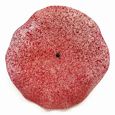 Floral decoration - Large size glass flower for outdoor use in transparent, white, red colour with 1 meter stainless steel stem - CARNEOL GLASS