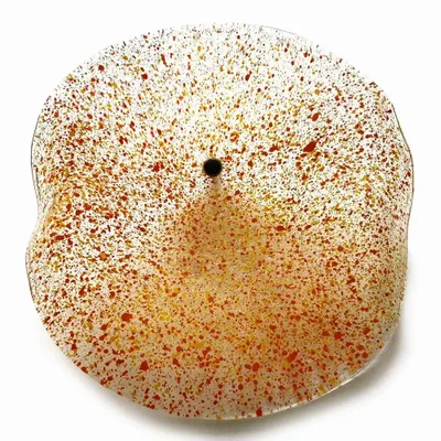 Décorations florales - Fleur en verre de grande taille pour l'extérieur de couleur transparente, jaune, orange avec tige en acier inoxydable de 1 mètre - CARNEOL GLASS