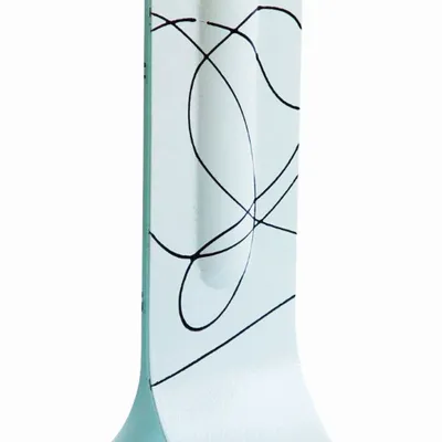 Vases - White 14x36 cm vase with black lines - CARNEOL GLASS