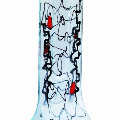 Vases - Miró 14x36 cm vase with transparent-black-red colour - CARNEOL GLASS