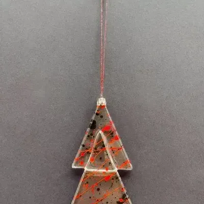 Guirlandes et boules de Noël - Décoration de sapin de Noël de couleur transparente-rouge-noire - CARNEOL GLASS