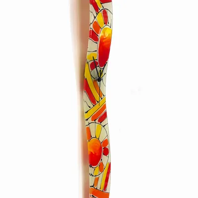 Clocks - Andalusia Red-Orange wall clock10x70 cm - CARNEOL GLASS