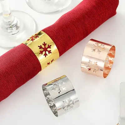 Christmas table settings - Napkin ring - Christmas snowflake 2 - silver or gold - SOSTRAW & SMARTTHINGS