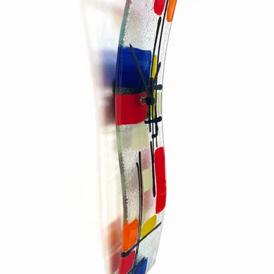 Clocks - Czesko red-blue wall clock 10x41 cm - CARNEOL GLASS