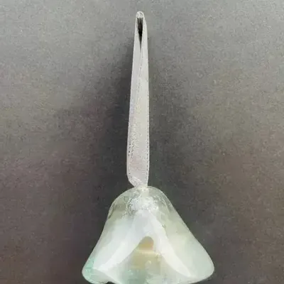 Other Christmas decorations - Large transparent glass bell on elegant ribbon hanger - CARNEOL GLASS