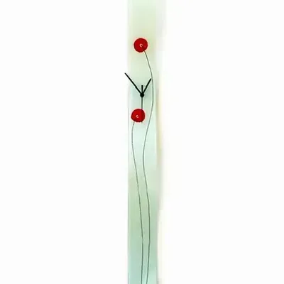 Horloges - Horloge murale Poppy blanc-rouge 8x98 cm - CARNEOL GLASS