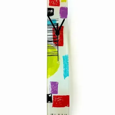 Horloges - Horloge murale vert pomme-turquoise fraîche 6x41 cm - CARNEOL GLASS