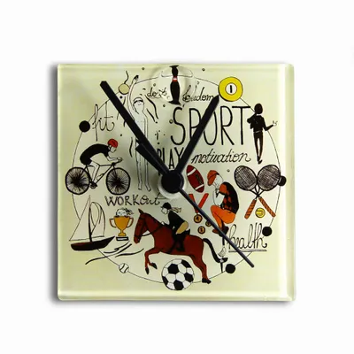 Horloges - Horloge murale Graficity sport 13x13 cm - CARNEOL GLASS