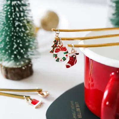 Christmas table settings - Christmas spoon with hanging decorations - 2 colors - 6 models - SOSTRAW & SMARTTHINGS