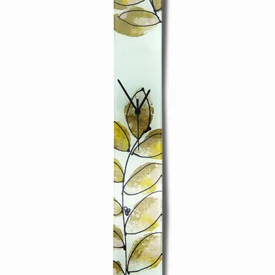 Horloges - Horloge murale jaune doré Leaf 10x70 cm - CARNEOL GLASS