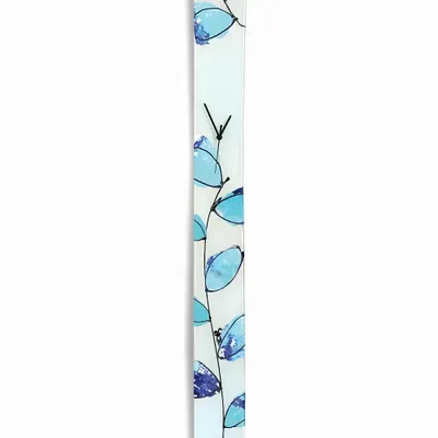 Clocks - Leaf light blue-dark blue wall clock 12x115 cm - CARNEOL GLASS