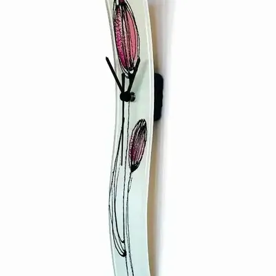 Clocks - Tulip wall clock with fuscia tulips 6x41 cm - CARNEOL GLASS