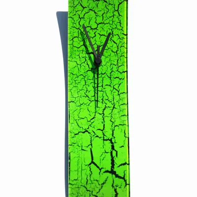 Horloges - Horloge murale verte craquelée 10x41 cm - CARNEOL GLASS