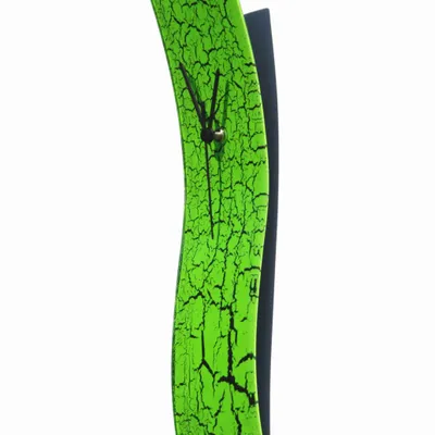 Clocks - Crackled green wall clock 10x41 cm - CARNEOL GLASS