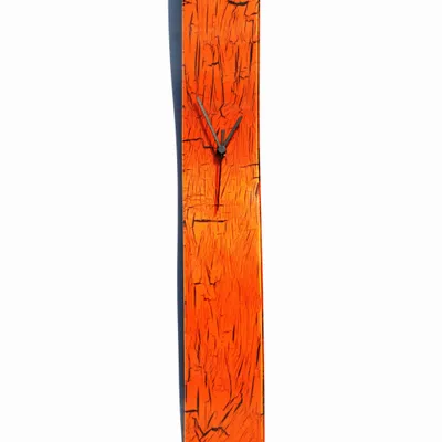 Horloges - Horloge murale orange craquelé 10x70 cm - CARNEOL GLASS