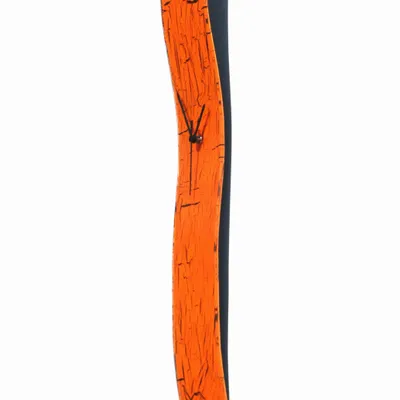 Horloges - Horloge murale orange craquelé 10x70 cm - CARNEOL GLASS