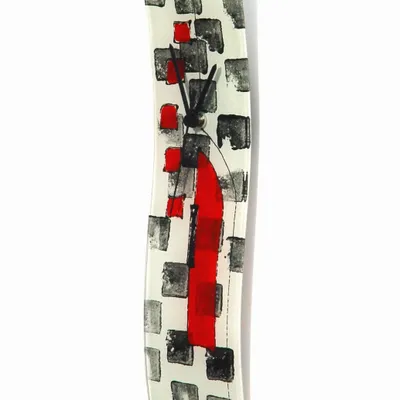 Horloges - Horloge murale Dotti blanc-noir 10x41 cm - CARNEOL GLASS