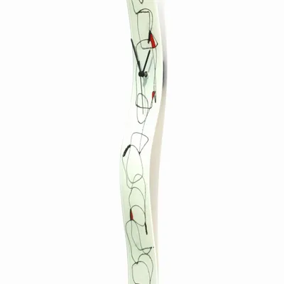 Horloges - Horloge murale Miro blanc-rouge 10x70 cm - CARNEOL GLASS