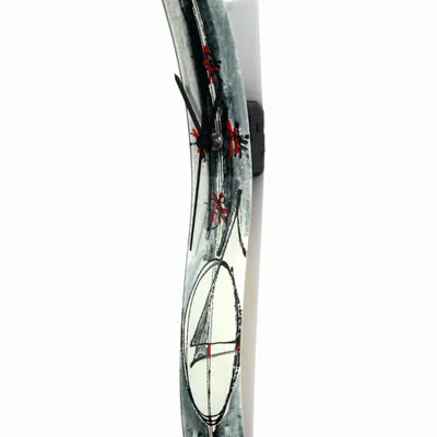 Horloges - Horloge murale Géométrie gris-rouge 6x41 cm - CARNEOL GLASS