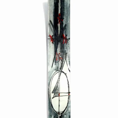Clocks - Geometry grey-red wall clock 6x41 cm - CARNEOL GLASS