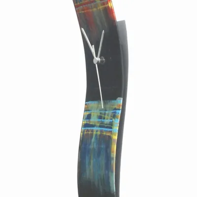 Clocks - Blur black-rainbow wall clock 10x41 cm - CARNEOL GLASS
