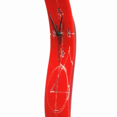 Horloges - Horloge murale rouge géométrique 10x41 cm - CARNEOL GLASS