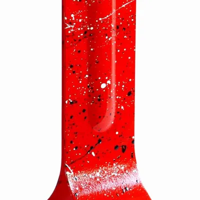Vases - Red Splash 14x36 cm vase with black-white colours - CARNEOL GLASS