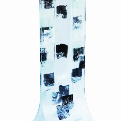 Vases - Vase transparent 14x36 cm à motif carré noir et blanc - CARNEOL GLASS