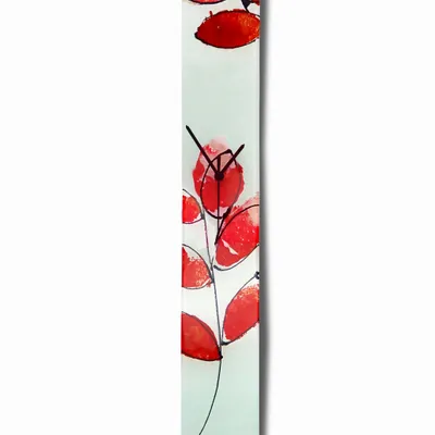 Horloges - Horloge murale Leaf rouge-orange 10x70 cm - CARNEOL GLASS