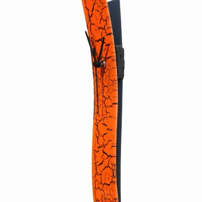 Horloges - Horloge murale orange craquelée 6x41 cm - CARNEOL GLASS