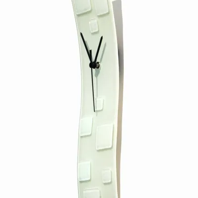 Horloges - Horloge murale blanche et blanche tachetée 10x41 cm - CARNEOL GLASS