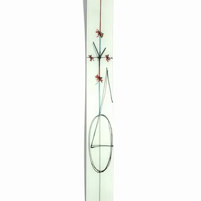 Clocks - Geometry white wall clock 12x115 cm - CARNEOL GLASS