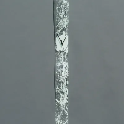 Clocks - Natural transparent-white wall clock 8x98 cm - CARNEOL GLASS