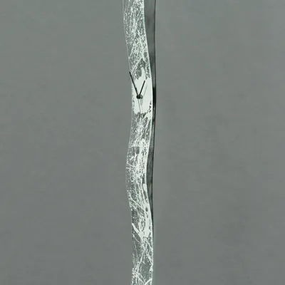 Clocks - Natural transparent-white wall clock 8x98 cm - CARNEOL GLASS