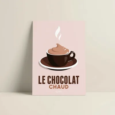 Affiches - Affiche Le Chocolat Chaud : Beige - COSYNÉVÉ - MOUNTAIN POSTERS