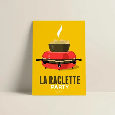 Poster - Poster La Raclette : Jaune - COSYNÉVÉ - MOUNTAIN POSTERS