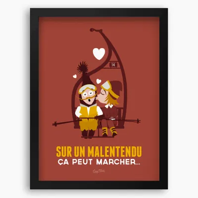 Poster - Framed poster Qd Te Reverrai-Je Bleu - COSYNÉVÉ - MOUNTAIN POSTERS