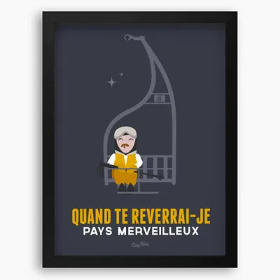 Poster - Framed poster Qd Te Reverrai-Je Bleu - COSYNÉVÉ - MOUNTAIN POSTERS