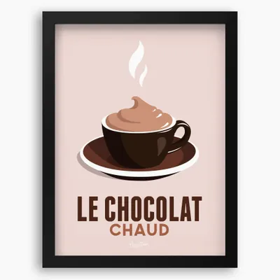 Poster - Framed poster Le Chocolat Chaud : Beige - COSYNÉVÉ - MOUNTAIN POSTERS