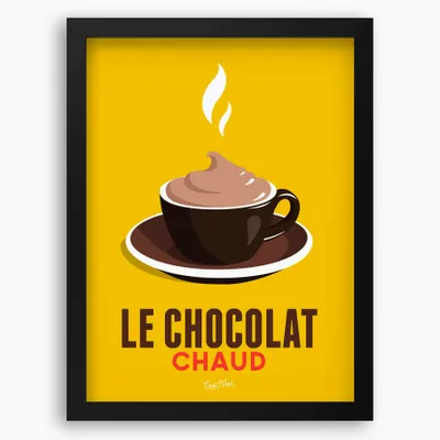 Affiches - Affiche encadrée Le Chocolat Chaud : Jaune - COSYNÉVÉ - MOUNTAIN POSTERS