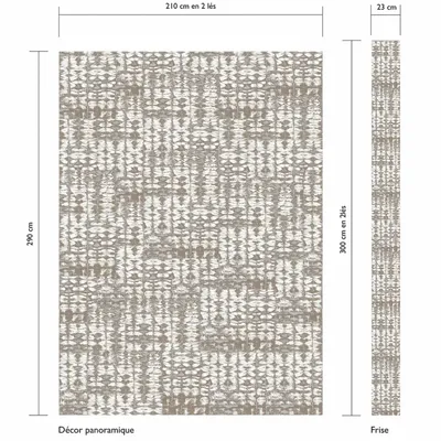 Autres décorations murales - Papier Peint - 2 FRISES 23x300 cm & PANORAMIQUE 210x290 cm - PLEATS - LAUR MEYRIEUX COLLECTION