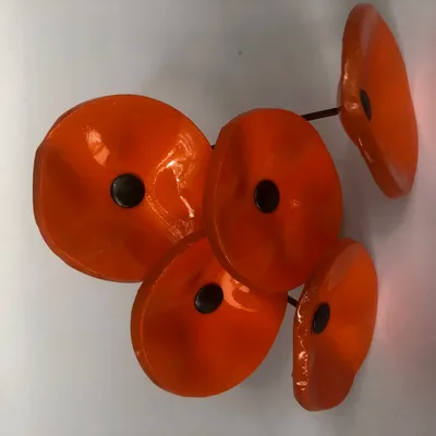 Floral decoration - Small Glass Flower For Outside In Orange On Flexible Stem - CARNEOL GLASS