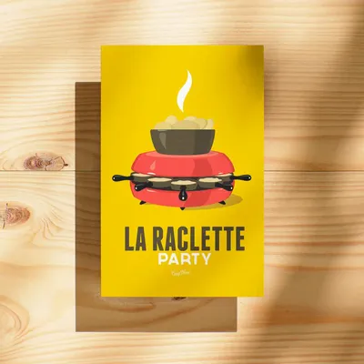 Carterie - Carte postale La Raclette : Jaune - COSYNÉVÉ - MOUNTAIN POSTERS